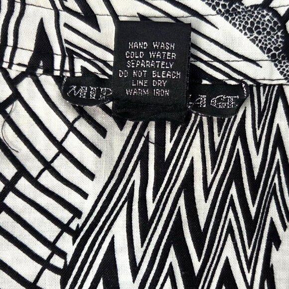 Mirror Image Womens Black & White Geometric Zip Front Jacket Linen Blend 1X - Picture 7 of 7